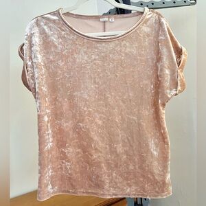 GAP Crushed Velvet Short Sleeve Top – Blush Pink, Size XS